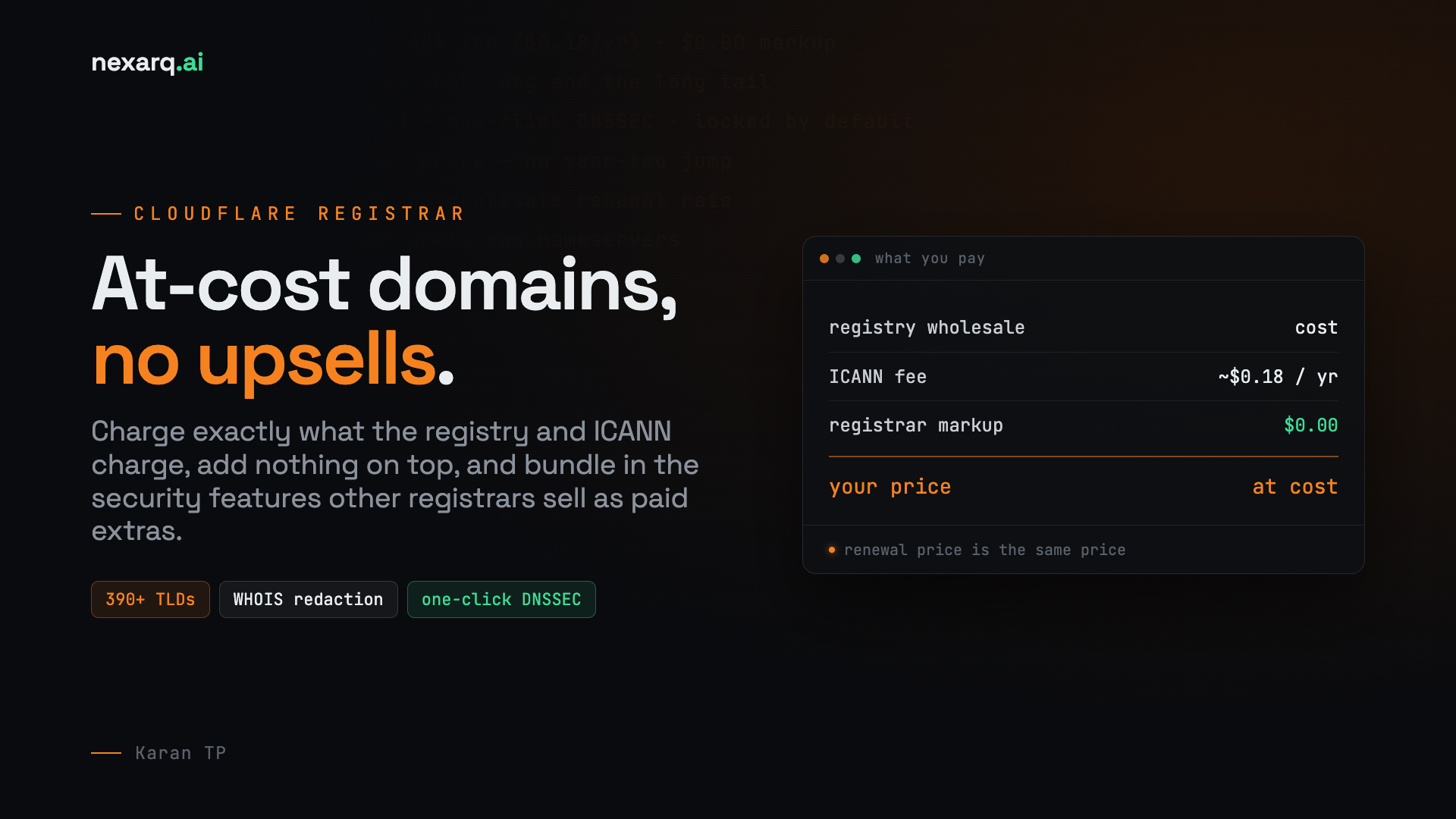 Cloudflare Registrar: At-Cost Domains, Built-In Security, and an API for Automation