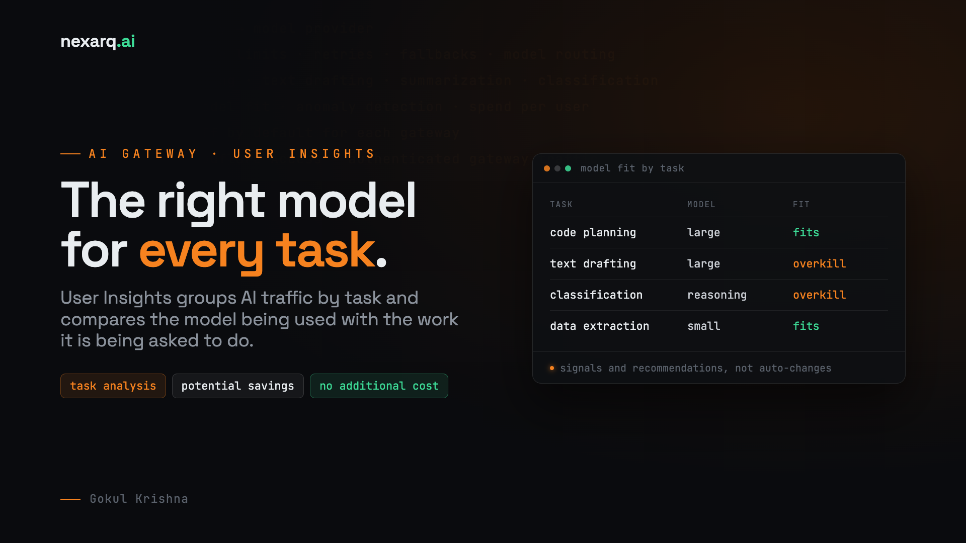 Choosing the right model for each AI task with User Insights